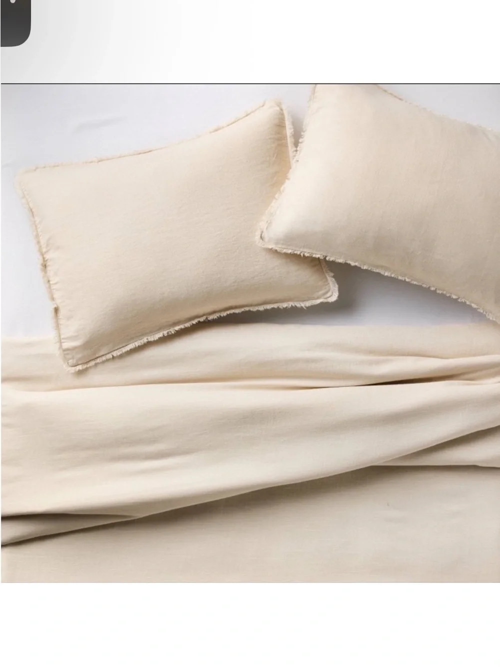 NWT Full/Queen Heavyweight Linen Blend Comforter & Sham Set Natural - Casaluna